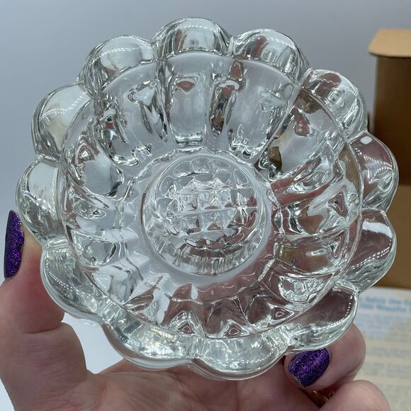 BNIB Princess House Bubble Glass 0486 Vintage Candle Holders Clear Glass Crystal - Picture 5 of 9